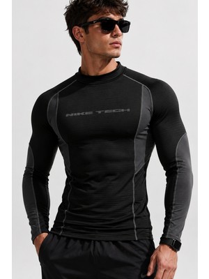 Nike Men's Base Layer Long-Sleeve Top Uzun Kollu Erkek Tişört Siyah