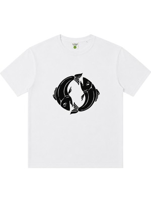 Hakiki Kastamonu Taş Baskı Balık Burcu Unisex Oversize Tişört