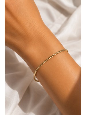 Solenya cm Gold Renk Lazer Kesim Model 65 mm Bilezik