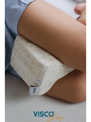 Visco Sleep Bacak Arası Visco Yastık Doğal Viskon Kılıflı Ortopedik Yastık 25X19X13 cm