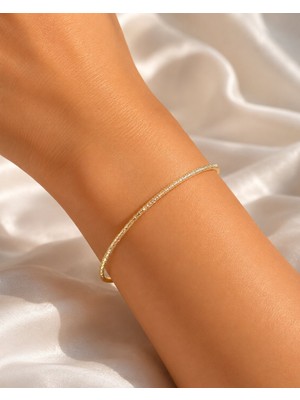 Solenya cm Gold Renk Simli Model 65 mm Bilezik