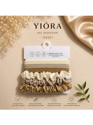 Yiora Lastik Saç Tokası 6lı (Iz Yapmaz/kırmaz) Pastel Renkler