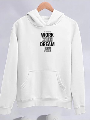MiraLive Kışlık Üç Iplik Kapüşonlu Sweatshirt - Beyaz -