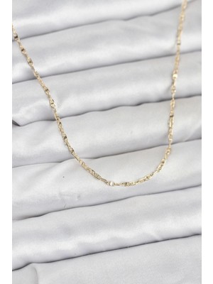 MiraLive cm 14K Gold Renk Gemici Zincir Model 60 cm Kadın Kolye - TJ-BKO10936