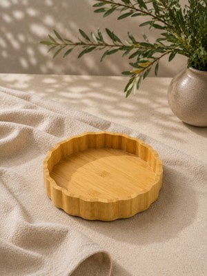 Yzhome Küçük Boy Bambu Papatya Model Servis Sunum Tabağı Tabak Kase 20CM
