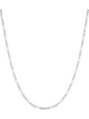 Oya Silver Mini Figaro Gümüş Zincir Kolye 50CM [ZK615]