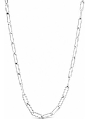 Oya Silver İnce Geniş Aralık Ataç Zincir Kolye 50CM [ZK418]