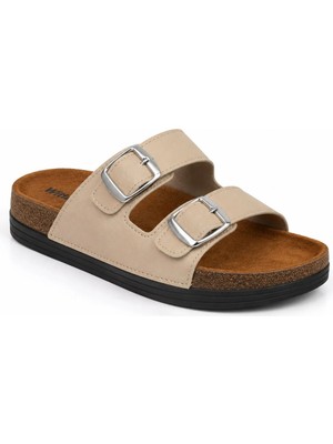 RS Riva Shoes Witta Suni Deri Tokalı Kadın Sandalet
