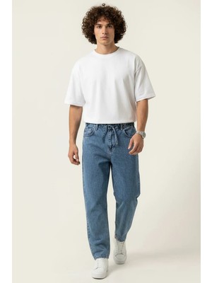 ALFA AKSESUAR 03 Erkek Rahat Kesim Denim Indigo Pantolon