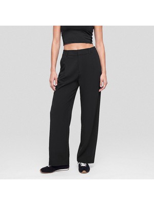 Qua Home Amara Kadın Wide Leg Pantolon Siyah