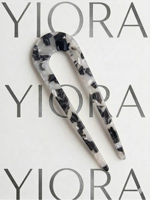 Yiora Kemik Lüks Asetat Fransız Handmade U Model Topuz Tokası 13-14 cm