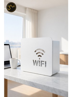 Wifi Modem Gizleme Kutusu -  Metal Dekoratif Router Kapağı  - Kablo Düzenleme Kutusu