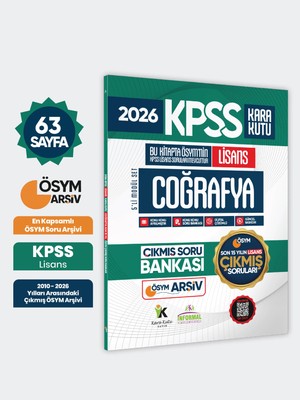 Karakutu Yayınları 2026 Fulllisans Kpss Lisans Coğrafya Kara Kutu Ösym Çıkmış Soru Bankası Son 15 Yıl(Sadece Lisans)