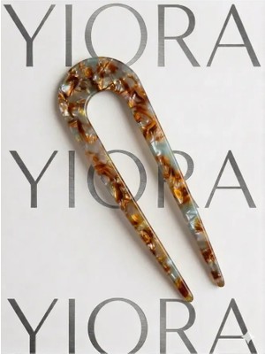 Yiora Kemik Lüks Asetat Fransız Handmade U Model Topuz Tokası 13-14 cm