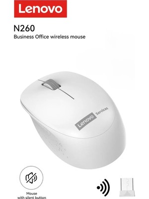 Lenovo N260 Kablosuz Sessiz Mouse Beyaz 870042253