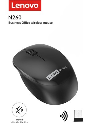 Lenovo N260 Kablosuz Sessiz Mouse Siyah 870042253
