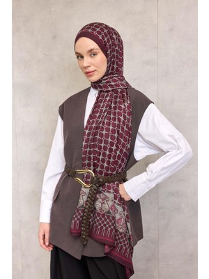 Silk Home Floş Viskon Organik Şal Halat Desenli Akışkan Dökümlü 75X195
