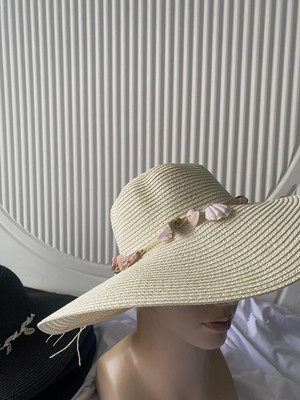 NS Tasarım Pink Cowry Hasır Şapka