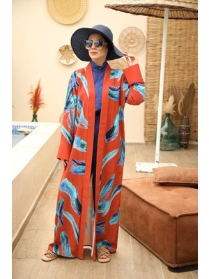 NS Tasarım Fırça Desen Kimono
