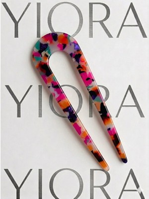 Yiora Kemik Lüks Asetat Fransız Handmade U Model Topuz Tokası 13-14 cm