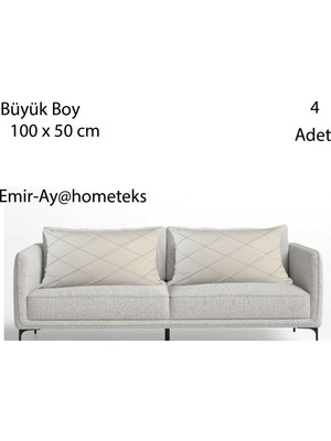 Emir-Ay@hometeks 4ADET Büyük Boy Kapitoneli Kırlent Kılıfı ,yastık Kılıfı (Leke Tutmayan Silinebilir Kadife/döşemelik Kumaş)
