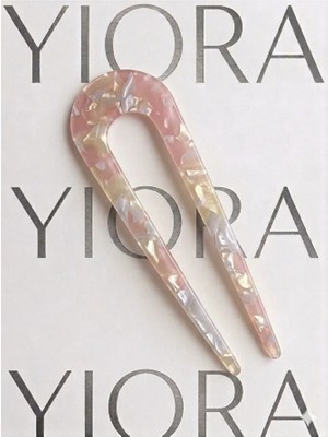 Yiora Kemik Lüks Asetat Fransız Handmade U Model Topuz Tokası 13-14 cm