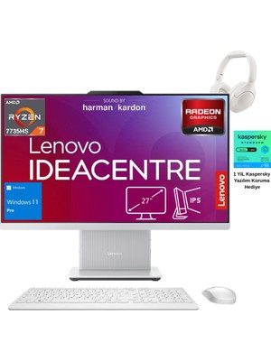 Lenovo ıdeacentre 27ARR9 Aıo Ryzen7 7735HS 16GB 2tb SSD 27" Fhd W11PRO All In One Bilgisayar - H3 Lite Bluetooth Kulaklık WZ11