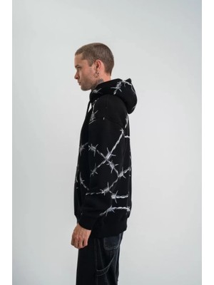 Deluxe Takı ve Giyim Polızeı Premium Kalite Kapşonlu Varak ve Pano Baskılı Sweatshirt - Siyah