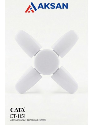 Cata CT-1151 Pervane Ampul Katlanabilir LED 30W 3200 Lümen E27 Duy Günışığı (5 Adet)