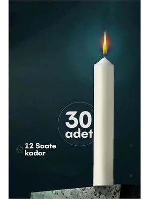 MiraLive Klasik Mum 30 Adet - Kokusuz Mum 721865
