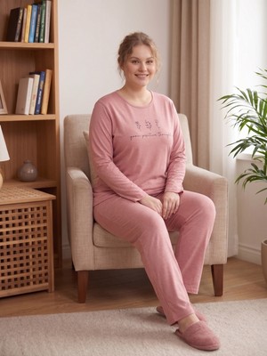 Sleeproom Bisiklet Yaka Çiçekli Mevsimlik Kadın Pijama Takımı