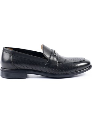Tuna Hakiki Deri Siyah Loafer Erkek Ayakkabı - E4641