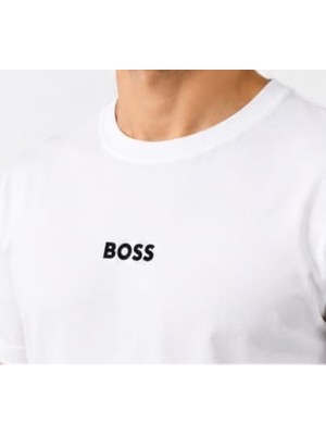 Boss Bisiklet  Yaka  Grafics Beyaz  Regular Fit