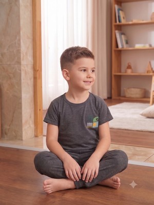 Sleeproom Yazlık Erkek Çocuk Emoji Baskı Pijama Takım