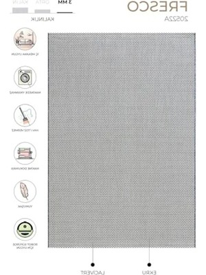 Aesco 100X200 cm Ekru Lacivet Iskandinav Jüt Halı, Yıkanabilir