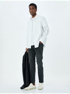 Koton Normal Bel Cepli Pamuklu Slim Fit Kot Pantolon - Brad Jean