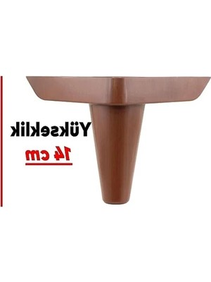 Aesco Kahverengi Ahşap Desenli 14 cm Yükseklikte 4 Adet Koltuk Ayak Seti