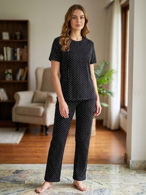 Sleeproom Yazlık Kalp Desen Suprem Kadın Pijama Takımı