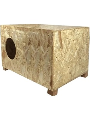 Aesco Ahşap Dış Mekan Kedi Evi - 60X40X30 cm Boyutlarında