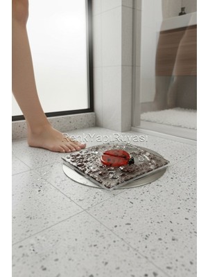 Renk Yapı Rüyası Cam Banyo Gideri Kapatıcısı, Dekoratif Süzgeç Kapağı, Cam Süzgeç Kapağı 10CMX10CM