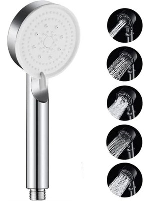 Aesco Spiral Banyo Duş Hortumu ile 5 Fonksiyonlu El Duşu