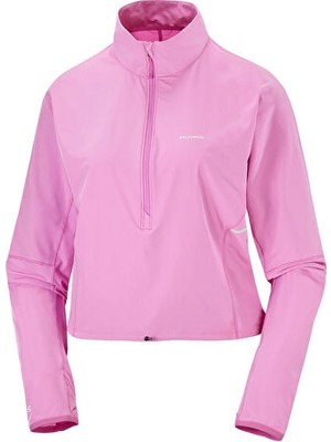 Salomon Sense Aero Hybrıd Kadın Outdoor Çeyrek Fermuarlı Polar Üst LC2641400 Pembe
