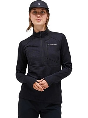 Peak Performance W Adventure Grıd Fleece Kadın Outdoor Çeyrek Fermuarlı Polar Üst G79811010T Siyah