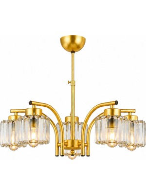 Esslight Venice 5’li Eskitme Kristal Taşlı Salon Mutfak Yatak Odası Avize