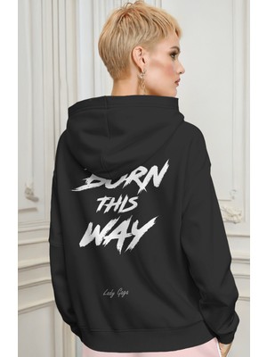 Sevbano Lady Gaga Born This Way Şarkıcı Sırt Baskılı Unisex Oversize Penye Hoodie
