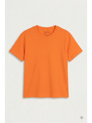 Hafico Erkek / Kız Çocuk Düz Basic T-Shirt %100 Pamuklu Bisiklet Yaka
