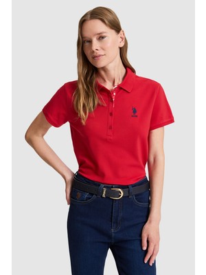 U.S. Polo Assn. Kadın Kırmızı Polo Yaka Basic Tişört 50321798-VR171
