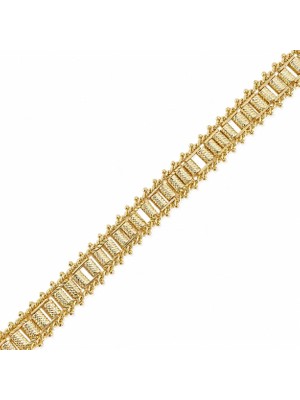 Zeino Silindir Örme Hasır Bileklik - 14K Altın Kaplama - 17 cm
