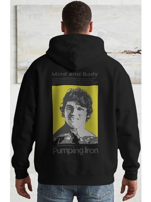 Sevbano Pumping Iron On Fitness Gym Bodybuilding Sporcu Sırt Baskılı Unisex Oversize Penye Hoodie
