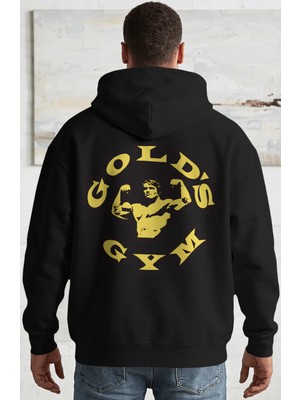 Sevbano Arnold Golds Gym Fitness Gym Bodybuilding Sporcu Sırt Baskılı Unisex Oversize Penye Hoodie
